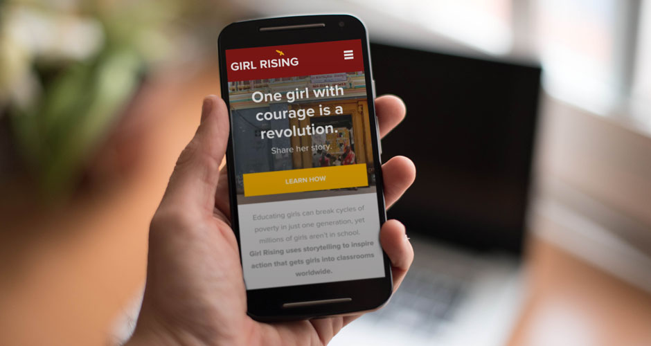 Girl Rising site displayed at mobile size.