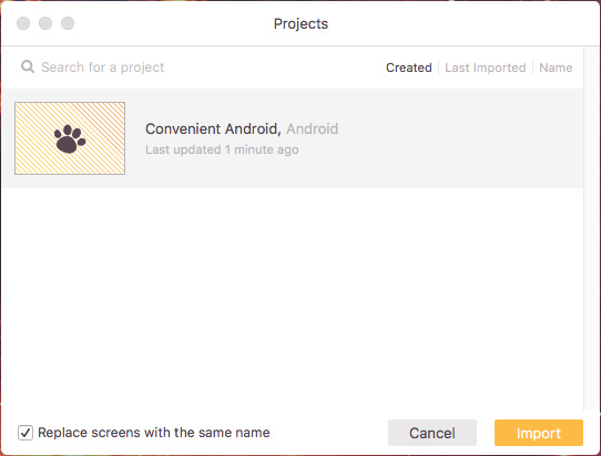Screenshot from Zeplin's Sketch Plugin showing projects that selected artboards can be exported to
